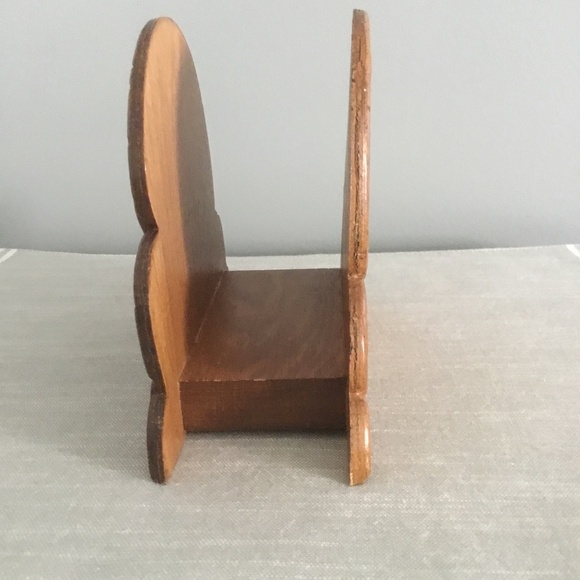 1970’s Mushroom Napkin Envelope Napkin Holder Wooden Vintage - Picture 4 of 5